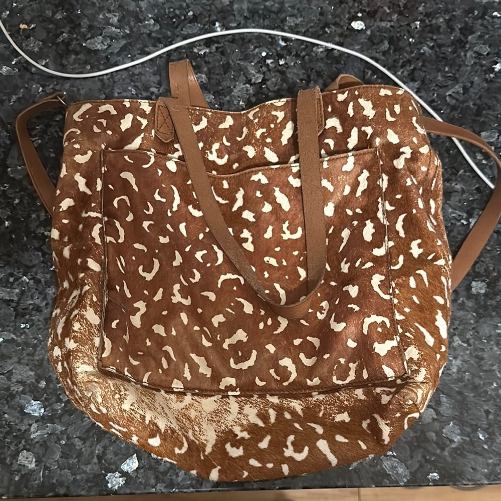 Brown Patterned Tote Bag